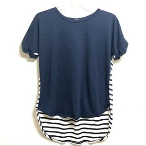 ⭐️3/$10⭐️ Like New 7th Ray Navy Blue Hi-Low Tee